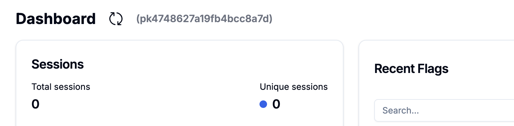 Screenshot showing the Product Key in the Dashboard